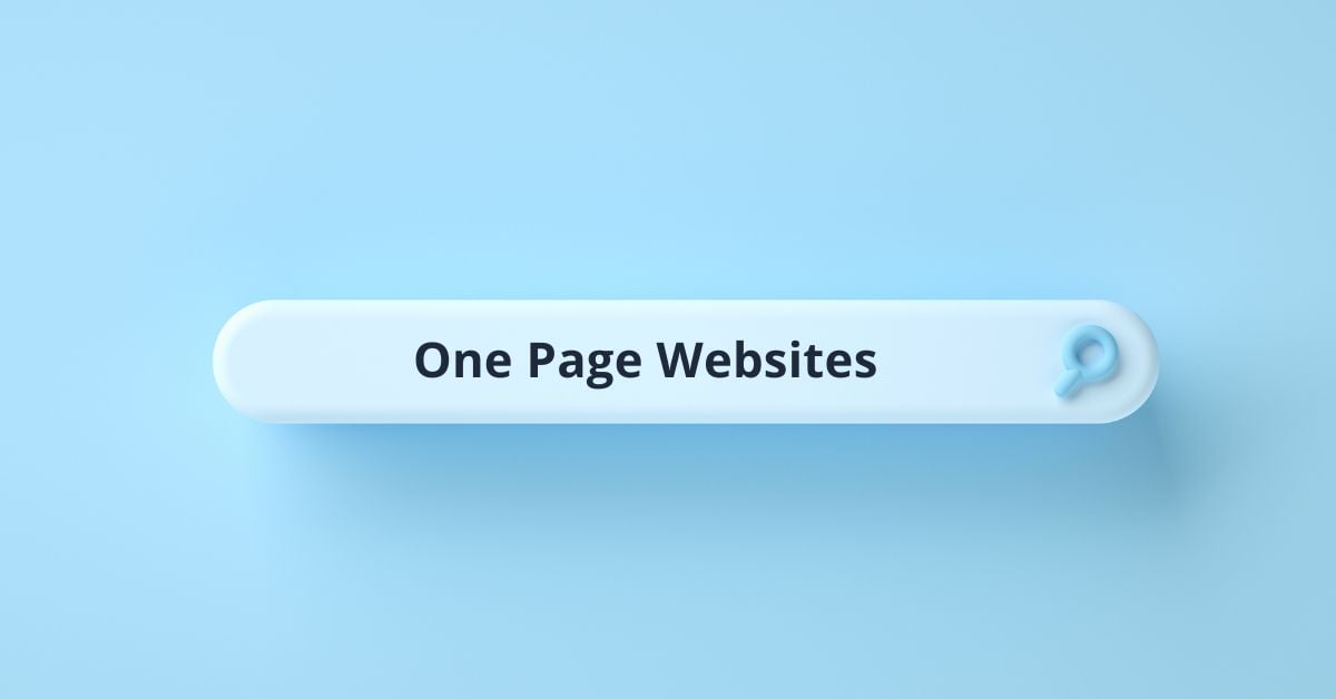 Illustration graphic with the text: "One Page Websites"