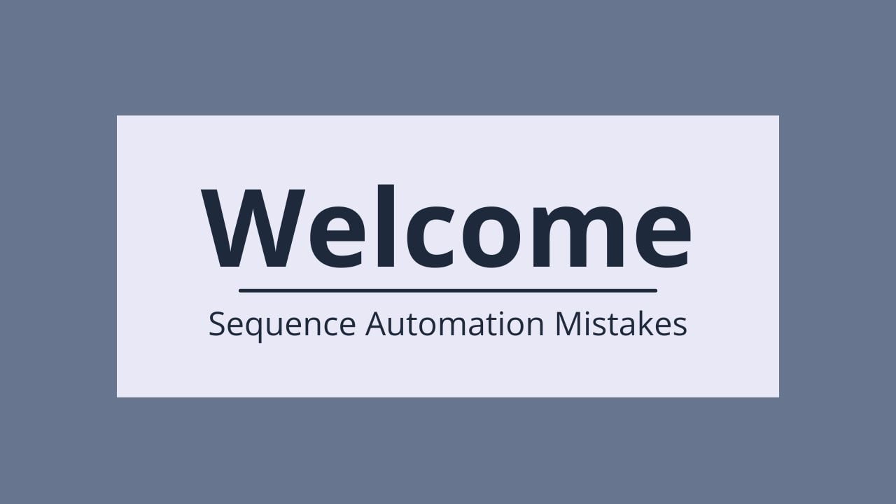 Illustration titled "Welcome sequence automation mistakes."